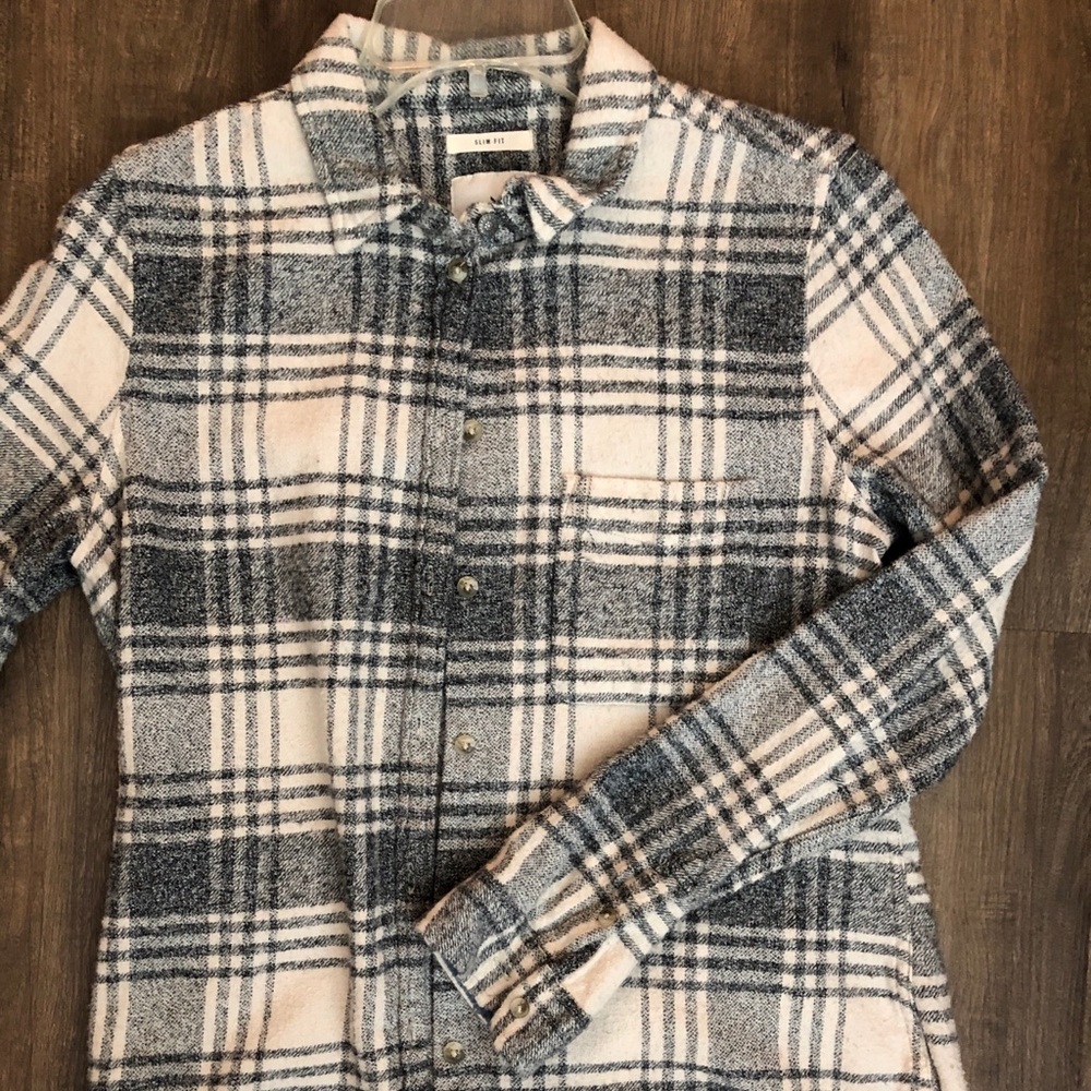 Grey, black and white flannel